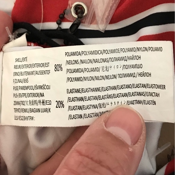 LOVERBIRD striped one piece bathing swim suit with cutout. New with tags. Small - Picture 7 of 9